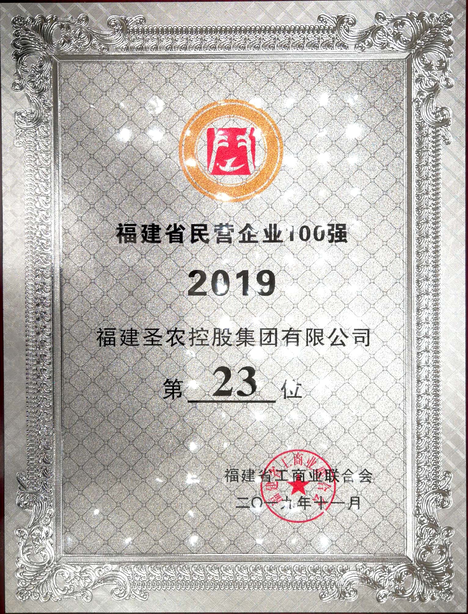 2019（中国·350vip8888新葡的京集团）福建民营企业100强